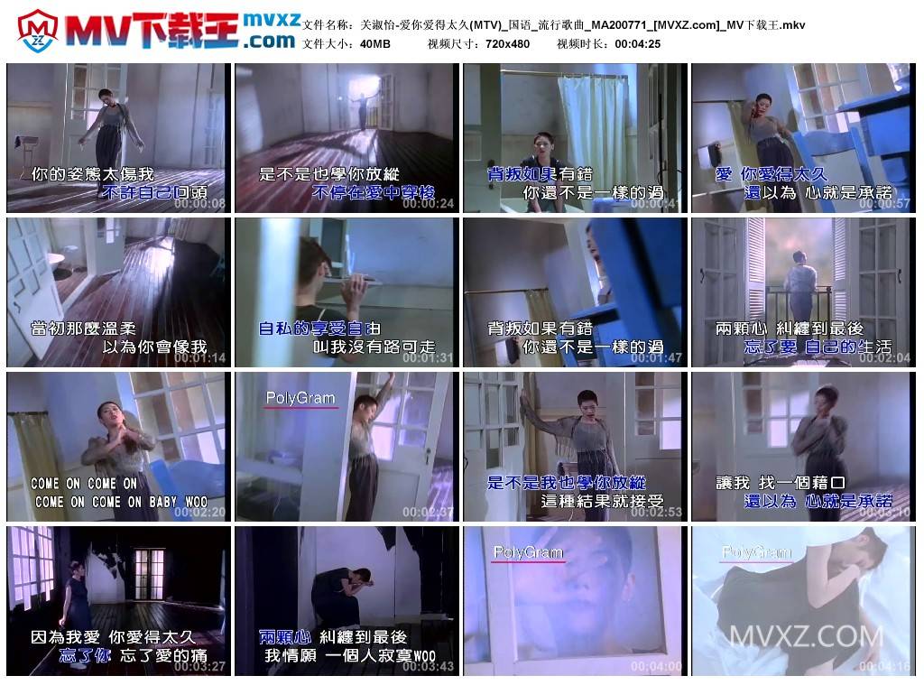 关淑怡-爱你爱得太久(MTV)_国语_流行歌曲_MA200771